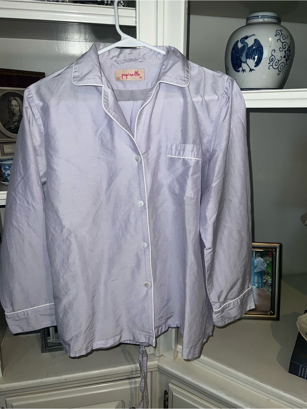 Papinelle Lavender Pajama set with White Piping